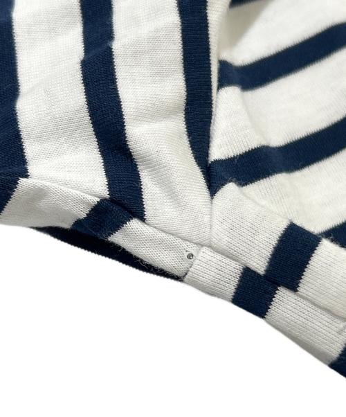 PRADA（プラダ）PRADA (プラダ) Striped Pocket T-Shirt/ボーダーポケットTシャツ/UJN929 ホワイト×ネイビー サイズ:XXXLの古着・服飾アイテム