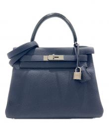 HERMES（エルメス）の古着「ケリー 28 タッチ 内縫い/Kelly 28 Touch Retourne/トゴ×アリゲーター/ブルーニュイ/シルバー金具/Y刻印：2020年製」｜ブルーニュイ×シルバー金具