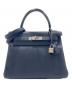 HERMES（エルメス）の古着「ケリー 28 タッチ 内縫い/Kelly 28 Touch Retourne/トゴ×アリゲーター/ブルーニュイ/シルバー金具/Y刻印：2020年製」｜ブルーニュイ×シルバー金具