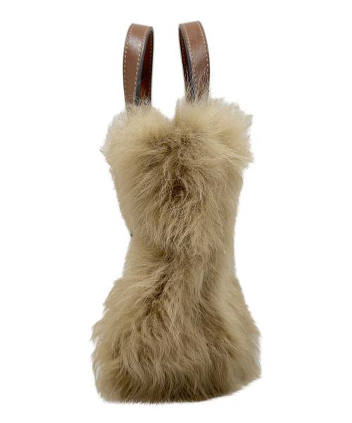 ANYA HINDMARCH（アニヤ・ハインドマーチ）ANYA HINDMARCH (アニヤ・ハインドマーチ) Eyes N/S Shearling Mini Tote Bag/Eyes N/S シアリングミニトート/52-101-15-090373 ベージュ サイズ:Fの古着・服飾アイテム