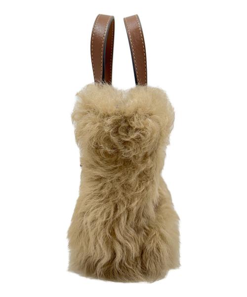 ANYA HINDMARCH（アニヤ・ハインドマーチ）ANYA HINDMARCH (アニヤ・ハインドマーチ) Eyes N/S Shearling Mini Tote Bag/Eyes N/S シアリングミニトート/52-101-15-090373 ベージュ サイズ:Fの古着・服飾アイテム