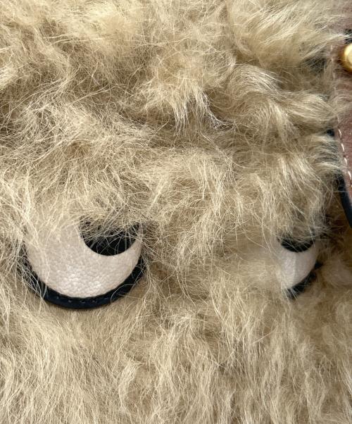 ANYA HINDMARCH（アニヤ・ハインドマーチ）ANYA HINDMARCH (アニヤ・ハインドマーチ) Eyes N/S Shearling Mini Tote Bag/Eyes N/S シアリングミニトート/52-101-15-090373 ベージュ サイズ:Fの古着・服飾アイテム