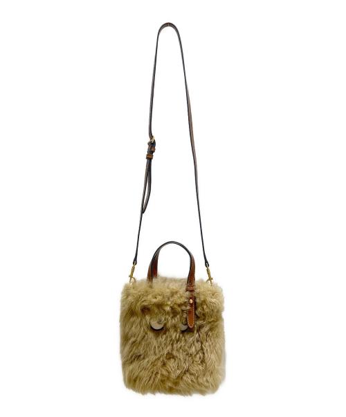 ANYA HINDMARCH（アニヤ・ハインドマーチ）ANYA HINDMARCH (アニヤ・ハインドマーチ) Eyes N/S Shearling Mini Tote Bag/Eyes N/S シアリングミニトート/52-101-15-090373 ベージュ サイズ:Fの古着・服飾アイテム