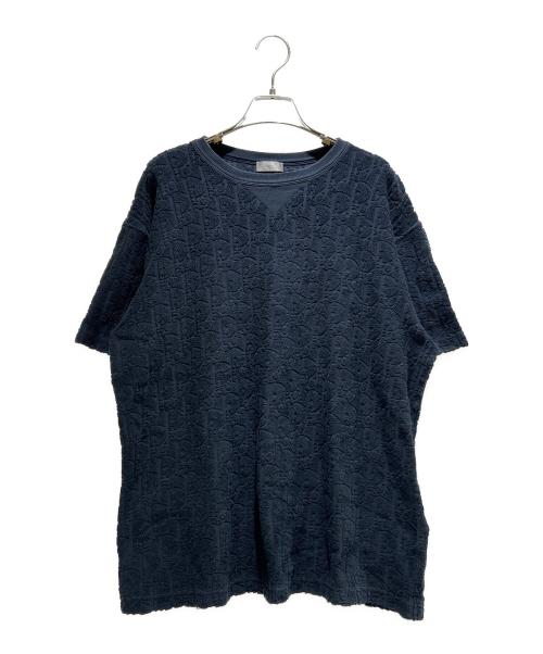 Dior（ディオール）Dior (ディオール) Oblique Terry Cotton T-Shirt/オブリークテリーコットンTシャツ/113J692A0614 ネイビー サイズ:Mの古着・服飾アイテム