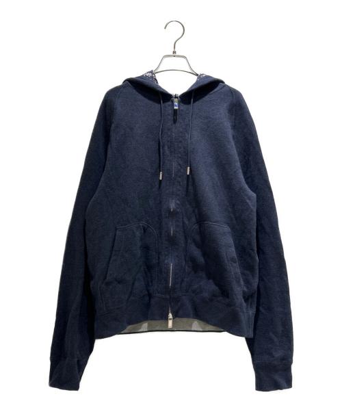 Christian Dior（クリスチャン ディオール）Christian Dior (クリスチャン ディオール) フード付き トラックジャケット/113M221AT225_C585 ネイビー×ホワイト サイズ:XLの古着・服飾アイテム