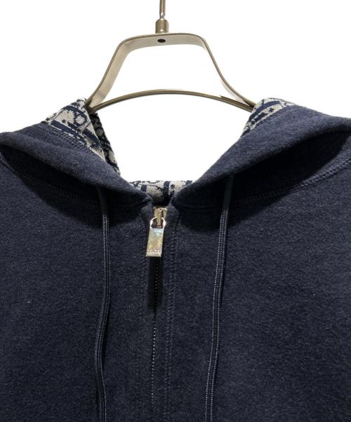 Christian Dior（クリスチャン ディオール）Christian Dior (クリスチャン ディオール) フード付き トラックジャケット/113M221AT225_C585 ネイビー×ホワイト サイズ:XLの古着・服飾アイテム