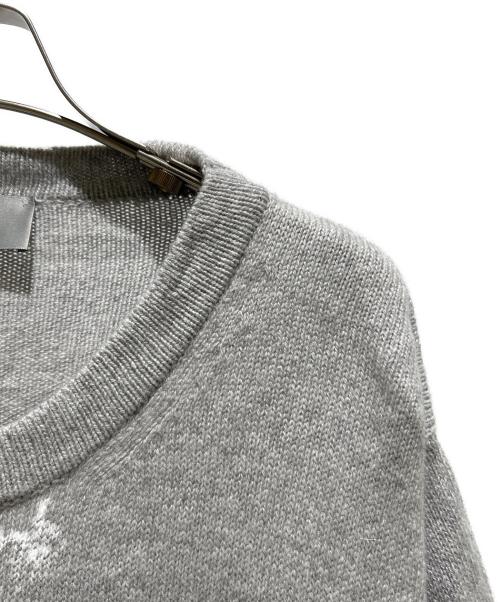 Dior（ディオール）Dior (ディオール) Cashmere Logo Knit Sweater/カシミヤロゴニット/243M645AT474 ライトグレー サイズ:XLの古着・服飾アイテム