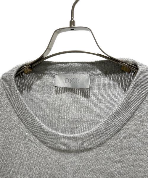Dior（ディオール）Dior (ディオール) Cashmere Logo Knit Sweater/カシミヤロゴニット/243M645AT474 ライトグレー サイズ:XLの古着・服飾アイテム