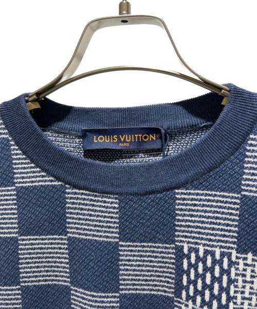 LOUIS VUITTON（ルイ ヴィトン）LOUIS VUITTON (ルイ ヴィトン) x NIGOコラボ Short-Sleeved Knitted Crewneck ブルー サイズ:L 未使用品の古着・服飾アイテム