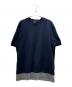 GIORGIO ARMANI（ジョルジョアルマーニ）の古着「Layered Cut and Sew Top/レイヤードカットソー/3DSM52 SJFBZ」｜ネイビー
