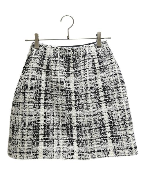 LOUIS VUITTON（ルイ ヴィトン）LOUIS VUITTON (ルイ ヴィトン) Tweed Skirt/ツイードスカート/RW251WB UIQ FSJU11 ホワイト×ブラック サイズ:34の古着・服飾アイテム