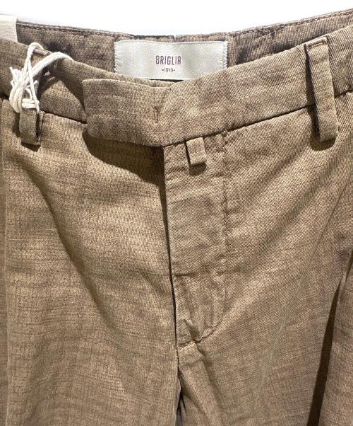 BRIGLIA 1949（ブリリア 1949）BRIGLIA 1949 (ブリリア 1949) リネンテーパードパンツ/スリム ブラウン サイズ:50 未使用品の古着・服飾アイテム