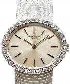 PATEK PHILIPPEパテックフィリップ）の古着「Oval Case Diamond Bezel Silver Sigma Dial オーバルケース ダイヤモンドベゼル シルバーシグマダイヤル Ref:3350/1 シルバー文字盤 」