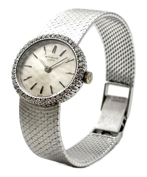 PATEK PHILIPPE（パテックフィリップ）PATEK PHILIPPE Oval Case Diamond Bezel Silver Sigma Dial オーバルケース ダイヤモンドベゼル シルバーシグマダイヤル Ref:3350/1 シルバー文字盤の古着・服飾アイテム
