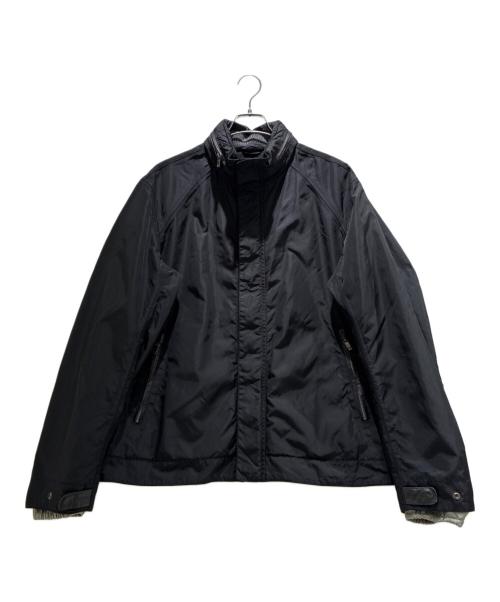 zegna sport（ゼニアスポーツ）zegna sport (ゼニアスポーツ) レザー切替ナイロンジャケット ブラック サイズ:Lの古着・服飾アイテム