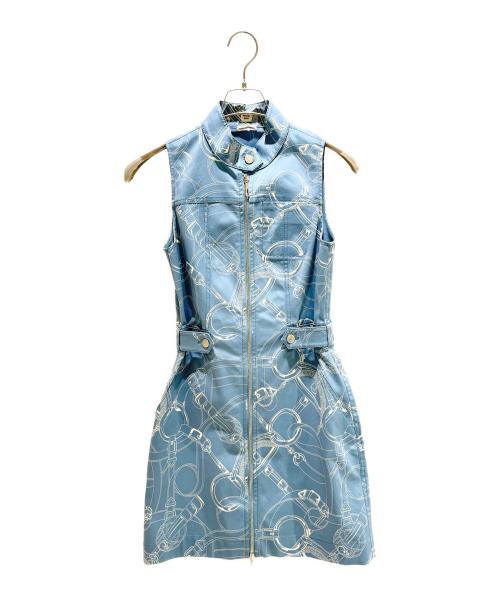 HERMES（エルメス）HERMES (エルメス) EPERON DOR FINESSE スカイブルー×ホワイト サイズ:34の古着・服飾アイテム