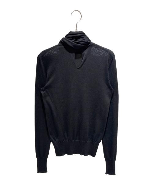 HERMES（エルメス）HERMES (エルメス) シェーヌダンクルデザイン ボウタイニット ブラック サイズ:36の古着・服飾アイテム