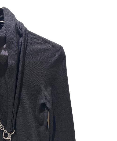 HERMES（エルメス）HERMES (エルメス) シェーヌダンクルデザイン ボウタイニット ブラック サイズ:36の古着・服飾アイテム