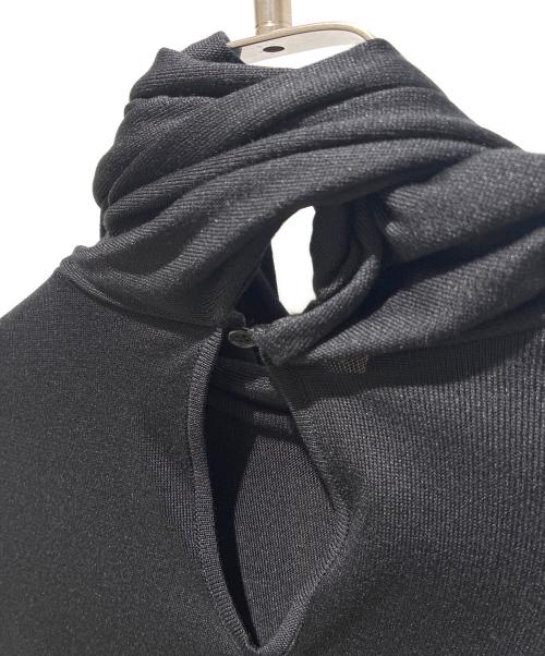HERMES（エルメス）HERMES (エルメス) シェーヌダンクルデザイン ボウタイニット ブラック サイズ:36の古着・服飾アイテム