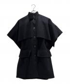 HERMESエルメス）の古着「カシミヤデザインポンチョ」｜ブラック