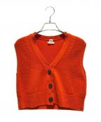 HERMESエルメス）の古着「Cashmere Cropped Vest/カシミヤクロップドベスト」｜オレンジ
