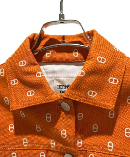 HERMES（エルメス）HERMES (エルメス) Chaine d'Ancre Denim Jacket/シェーヌダンクルデニムジャケット/4H0215D3 オレンジ サイズ:34の古着・服飾アイテム