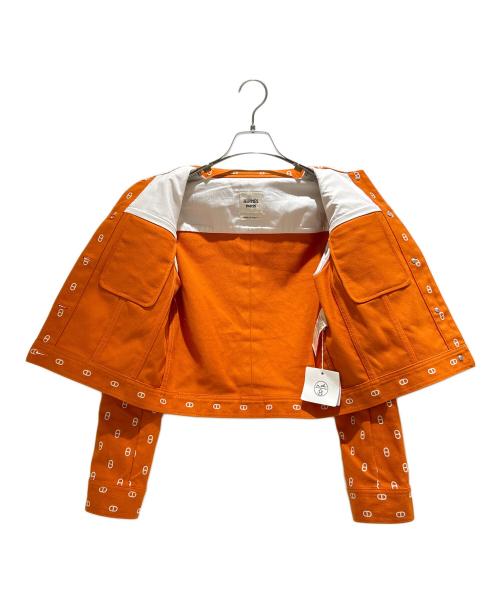 HERMES（エルメス）HERMES (エルメス) Chaine d'Ancre Denim Jacket/シェーヌダンクルデニムジャケット/4H0215D3 オレンジ サイズ:34の古着・服飾アイテム