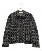 Christian Diorクリスチャン ディオール）の古着「Cannage Tweed Jacket/カナージュ ツイードジャケット/514V53A9521」｜ブラック×ゴールド