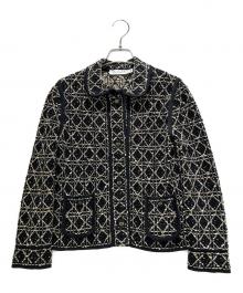 Christian Dior（クリスチャン ディオール）の古着「Cannage Tweed Jacket/カナージュ ツイードジャケット/514V53A9521」｜ブラック×ゴールド