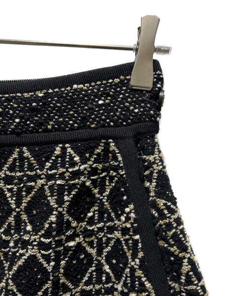 Christian Dior（クリスチャン ディオール）Christian Dior (クリスチャン ディオール) Cannage Tweed Skirt/カナージュ ツイードスカート/514J03A9521 ブラック×ゴールド サイズ:40の古着・服飾アイテム