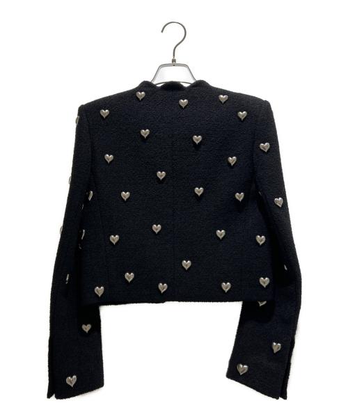 Saint Laurent Paris（サンローランパリ）Saint Laurent Paris (サンローランパリ) Heart Stud Tweed Jacket/ハートスタッズ ツイードジャケット/686537 Y3C73 ブラック サイズ:F36の古着・服飾アイテム