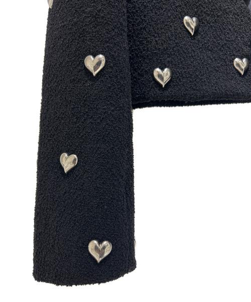 Saint Laurent Paris（サンローランパリ）Saint Laurent Paris (サンローランパリ) Heart Stud Tweed Jacket/ハートスタッズ ツイードジャケット/686537 Y3C73 ブラック サイズ:F36の古着・服飾アイテム
