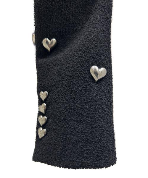 Saint Laurent Paris（サンローランパリ）Saint Laurent Paris (サンローランパリ) Heart Stud Tweed Jacket/ハートスタッズ ツイードジャケット/686537 Y3C73 ブラック サイズ:F36の古着・服飾アイテム