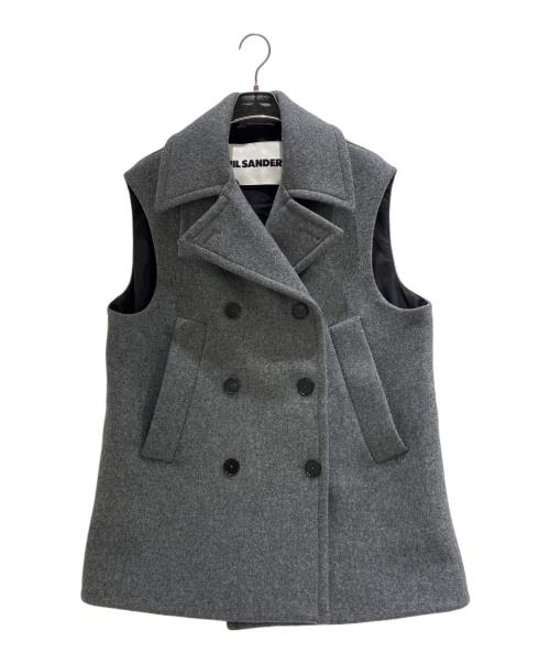 JIL SANDER（ジルサンダー）JIL SANDER (ジルサンダー) ペブル ロングダブルベスト グレー サイズ:XSの古着・服飾アイテム