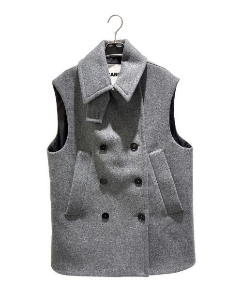 JIL SANDER（ジルサンダー）JIL SANDER (ジルサンダー) ペブル ロングダブルベスト グレー サイズ:XSの古着・服飾アイテム