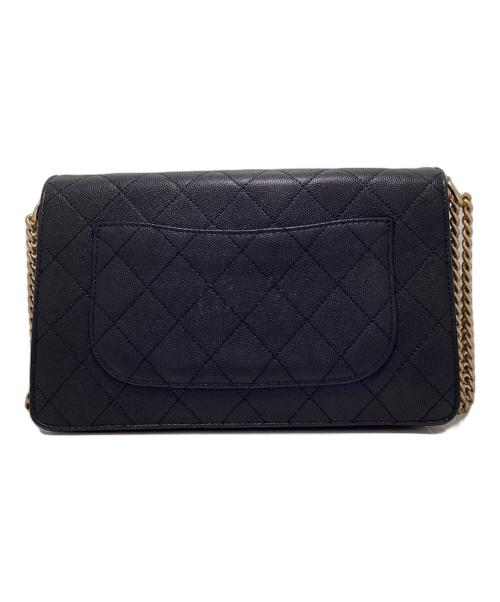 CHANEL（シャネル）CHANEL (シャネル) マトラッセ マテリアルチェーンショルダーバッグ ブラックの古着・服飾アイテム