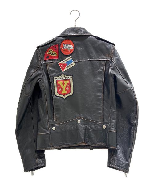 Saint Laurent Paris（サンローランパリ）Saint Laurent Paris (サンローランパリ) マルチパッチ クラシック モーターサイクル レザーブルゾン/483224 YC1EP ブラック サイズ:44の古着・服飾アイテム