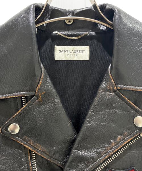 Saint Laurent Paris（サンローランパリ）Saint Laurent Paris (サンローランパリ) マルチパッチ クラシック モーターサイクル レザーブルゾン/483224 YC1EP ブラック サイズ:44の古着・服飾アイテム