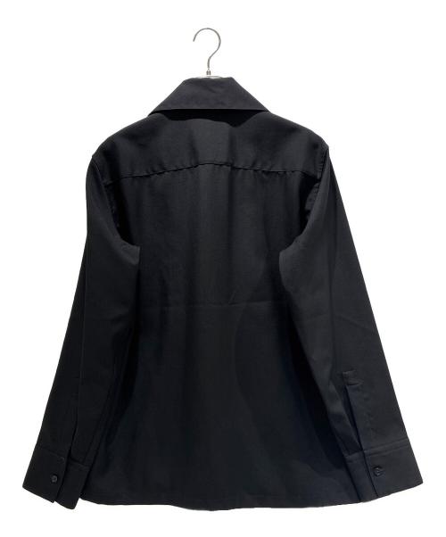JIL SANDER（ジルサンダー）JIL SANDER (ジルサンダー) ジップオーバーシャツ ブラック サイズ:48の古着・服飾アイテム