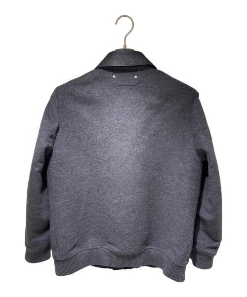 Berluti（ベルルッティ）Berluti (ベルルッティ) レザーカラー ウールカシミヤジャケット グレー サイズ:R50の古着・服飾アイテム