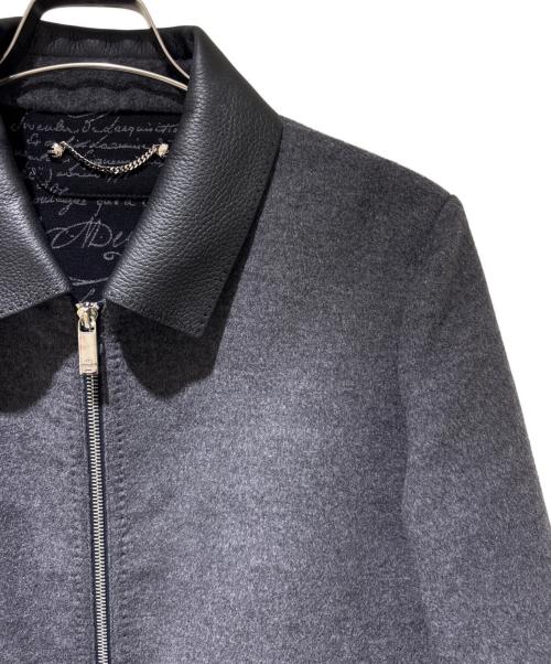 Berluti（ベルルッティ）Berluti (ベルルッティ) レザーカラー ウールカシミヤジャケット グレー サイズ:R50の古着・服飾アイテム