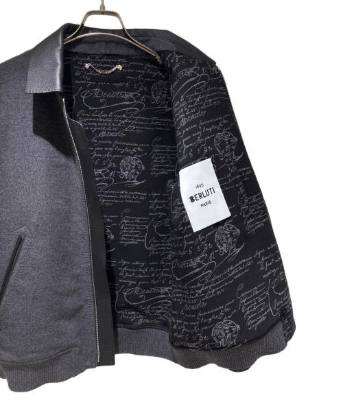 Berluti（ベルルッティ）Berluti (ベルルッティ) レザーカラー ウールカシミヤジャケット グレー サイズ:R50の古着・服飾アイテム