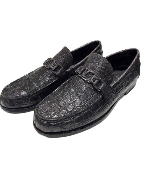 LOUIS VUITTON（ルイ ヴィトン）LOUIS VUITTON (ルイ ヴィトン) ホッケンハイムモカシンローファー ブラック サイズ:7　1/2の古着・服飾アイテム
