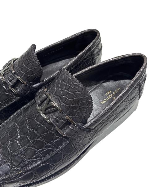 LOUIS VUITTON（ルイ ヴィトン）LOUIS VUITTON (ルイ ヴィトン) ホッケンハイムモカシンローファー ブラック サイズ:7　1/2の古着・服飾アイテム