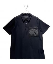 PRADA（プラダ）の古着「Re-Nylon xジャージー ポロシャツ」｜ブラック