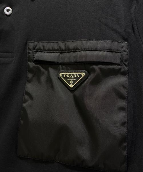 PRADA（プラダ）PRADA (プラダ) Re-Nylon xジャージー ポロシャツ ブラック サイズ:XLの古着・服飾アイテム