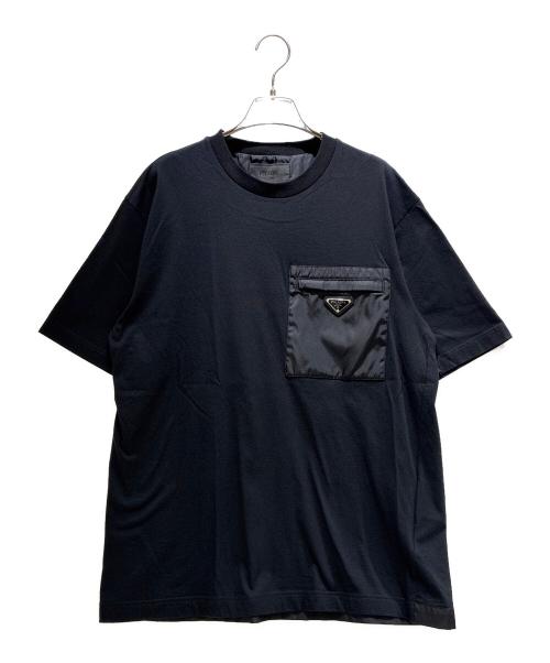 PRADA（プラダ）PRADA (プラダ) Re-Nylon ジャージー Tシャツ ブラック サイズ:Lの古着・服飾アイテム