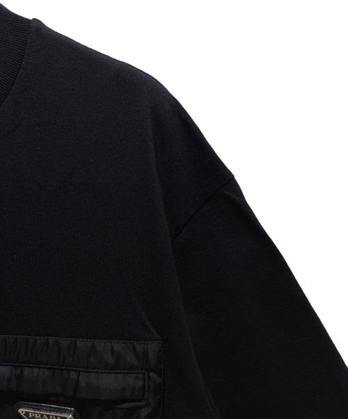 PRADA（プラダ）PRADA (プラダ) Re-Nylon ジャージー Tシャツ ブラック サイズ:Lの古着・服飾アイテム