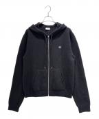 CELINEセリーヌ）の古着「Cashmere-blend Triomphe knit hoodie/カシミヤ混トリオンフ ニットパーカー/2AD5O048T.38OW」｜ブラック