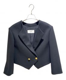CELINE（セリーヌ）の古着「Wool Triomphe Button Loose Military Jacket/ウール トリオンフボタン ルーズ ミリタリージャケット/2V96L998K」｜ブラック